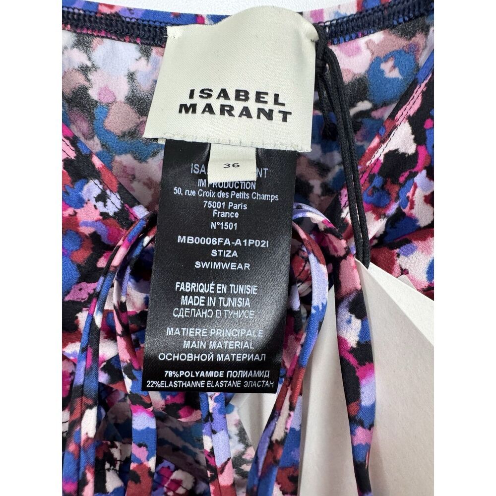NEW ISABEL MARANT Stiza In Multicolored Floral Swimsuit Beach Pool Cruise Summer - Picture 4 of 6